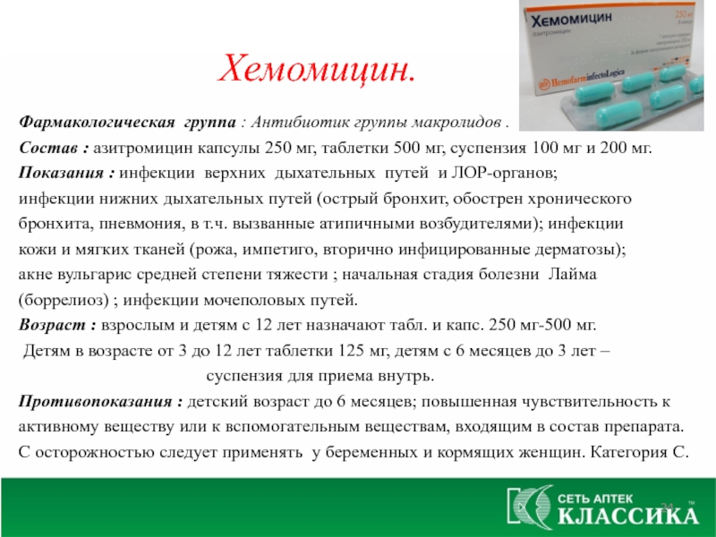 Хемомицин 250 Инструкция По Применению Цена