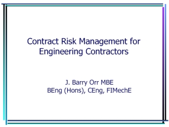 Contract Risk Management for Engineering Contractors