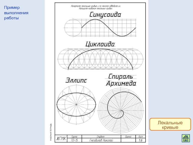 Выполнение образцов. Название чертеж в геометрии. Тетрадь по инженерной графике. Лекальные кривые Инженерная Графика. Инженерная Графика рабочая тетрадь.
