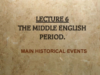 The middle english period