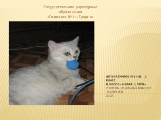 Государственное  учреждение образования 
Гимназия  № 4 г. Гродно