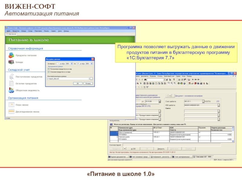 Программа школьное питание. 1с питание в школе. Вижен софт питание. Схема учета питания в школьном питании программа 1с. Программа Вижен питание.