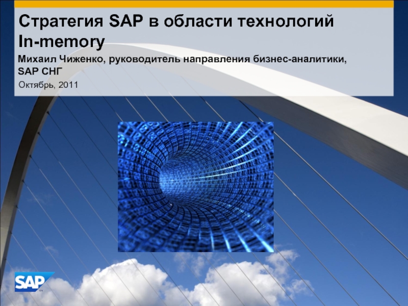 Стратегия SAP в области технологий  In-memory Октябрь, 2011  Михаил Чиженко,