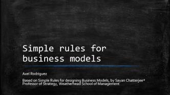 Simple rules for business models