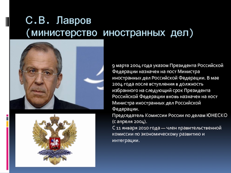 Кто назначает на должность министров. Министерство иностранных дел РФ презентация. Задачи МИД РФ. Министерство иностранных дел задачи. Министр иностранных дел РФ С 2004 года.