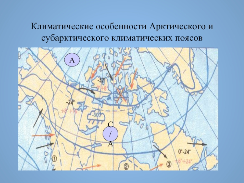 Климатические особенности Арктического и субарктического климатических поясов А С/А