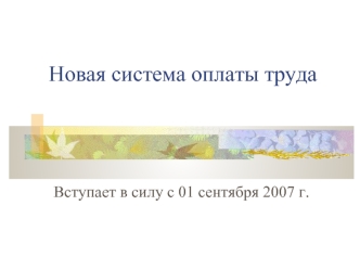 Новая система оплаты труда