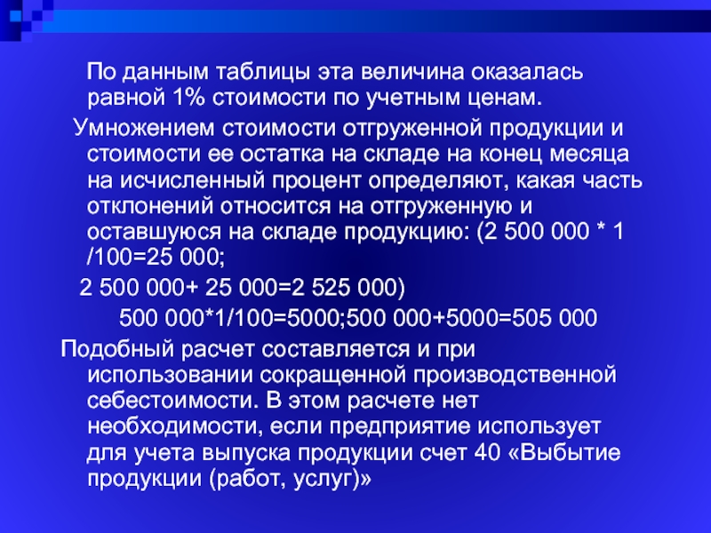 Оказалось равным. Учетная цена это. Выпуск продукции умножить цена.