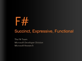 F# Succinct, Expressive, Functional