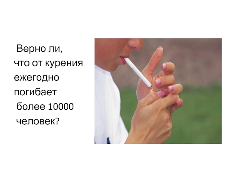 Верно ли,  что от курения ежегодно  погибает  более