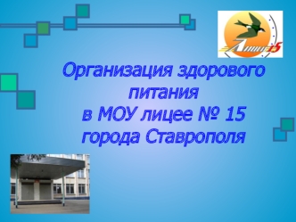 Организация здорового питания в МОУ лицее № 15 города Ставрополя