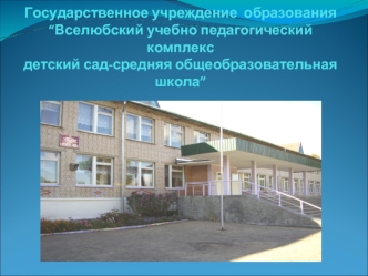 Государственное учреждение  образования“Вселюбский учебно педагогический комплекс детский сад-средняя общеобразовательная школа”