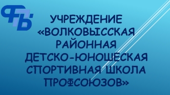 Учреждение Волковысская районная детско-юношеская спортивная школа профсоюзов