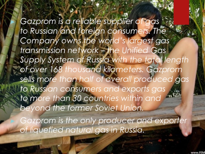 Gazprom is a reliable supplier of gas to Russian and foreign consumers. The Company owns the
