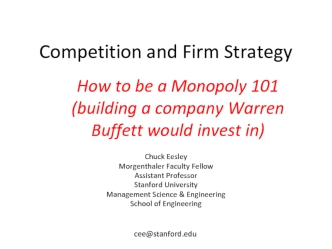 Competition and Firm Strategy