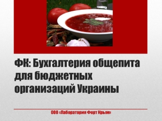 ФК: Бухгалтерия общепита для бюджетных организаций Украины