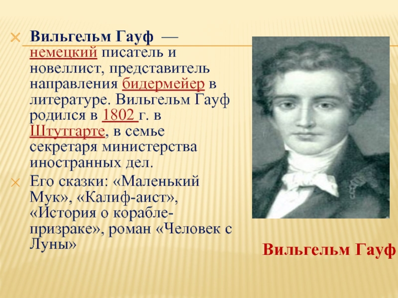 Самый популярный немецкий писатель. Вильгельм Гауф писатель немецкий. Гауф портрет. Вильгельм Гауф биография. Гауф портрет писателя.