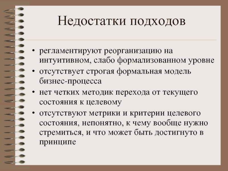 Четкий метод. Минусы подхода информационных технологий. Недостатки подходов в бизнесе. Регламентированный подход. Слабо формализованные проблемы.