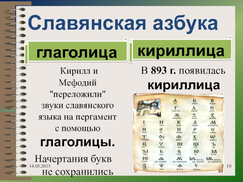 Славянская азбука 	Кирилл и Мефодий 