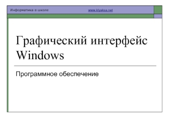 Графический интерфейс Windows