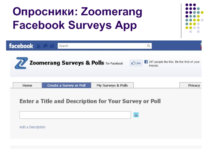 Опросники: Zoomerang Facebook Surveys App