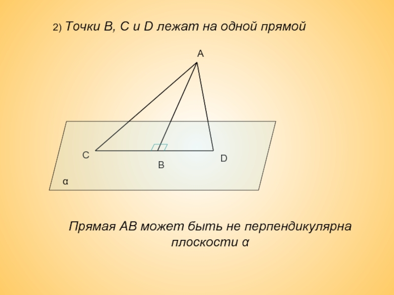 2) Точки В, С и D лежат на одной прямой Прямая АВ