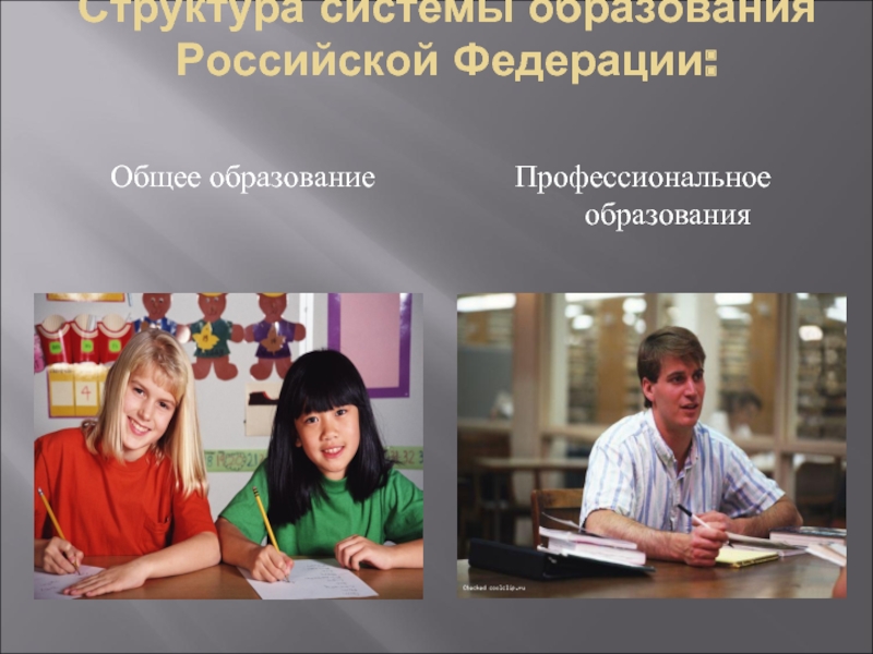 Структура системы образования Российской Федерации: Общее образованиеПрофессиональное образования