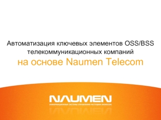 Автоматизация ключевых элементов OSS/BSS телекоммуникационных компаний на основе Naumen Telecom