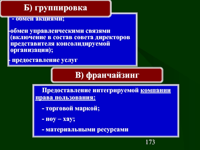 Обмен акциями. Связь включения. Совесть и менеджмент взаимосвязь.