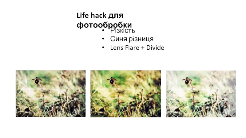 Life hack для фотообробки     Рiзкiсть Синя рiзниця Lens Flare + Divide