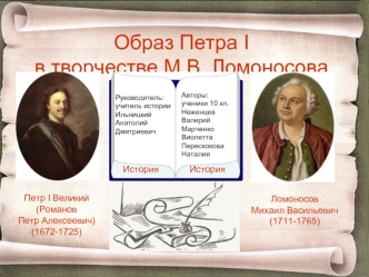 Образ Петра I в творчестве М.В. Ломоносова