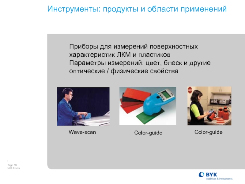 Инструменты продукта. Заключение методы и приборы для измерения поверхностных продуктов.