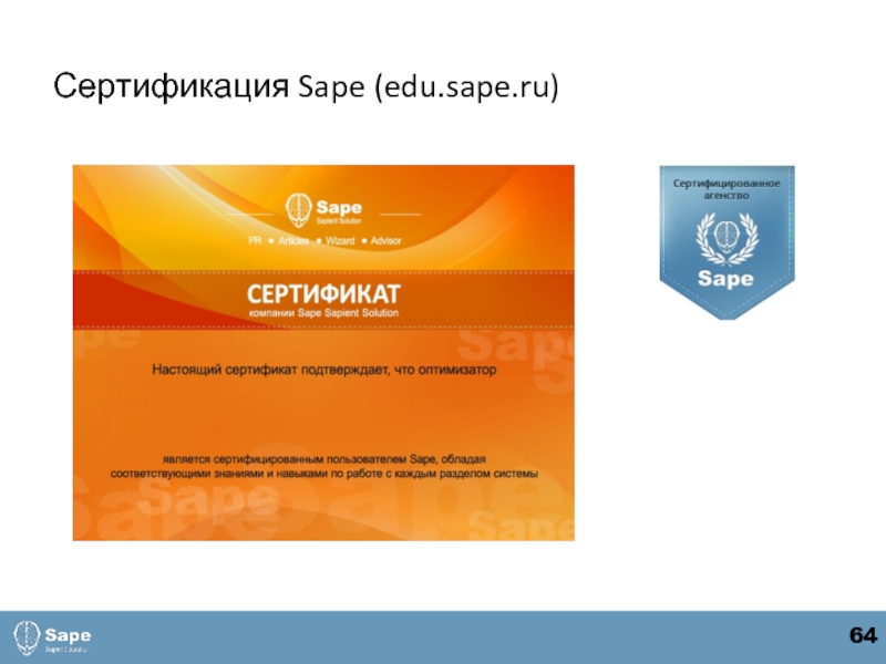 Сертификация Sape (edu.sape.ru)      64