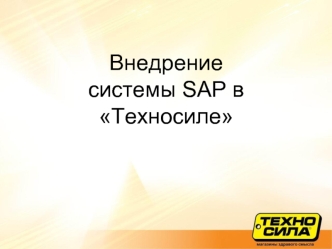 Внедрение системы SAP в Техносиле