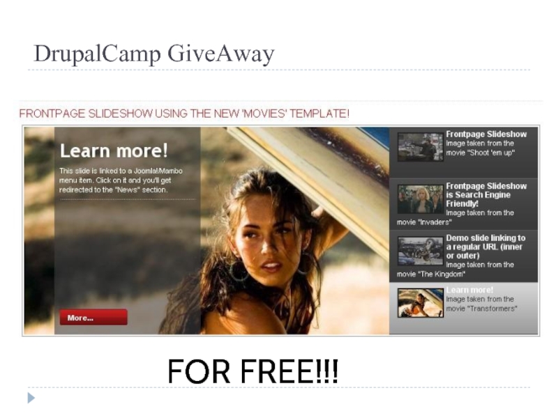 DrupalCamp GiveAway FOR FREE!!!