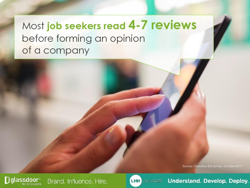 Most job seekers read 4-7 reviews before forming an opinion