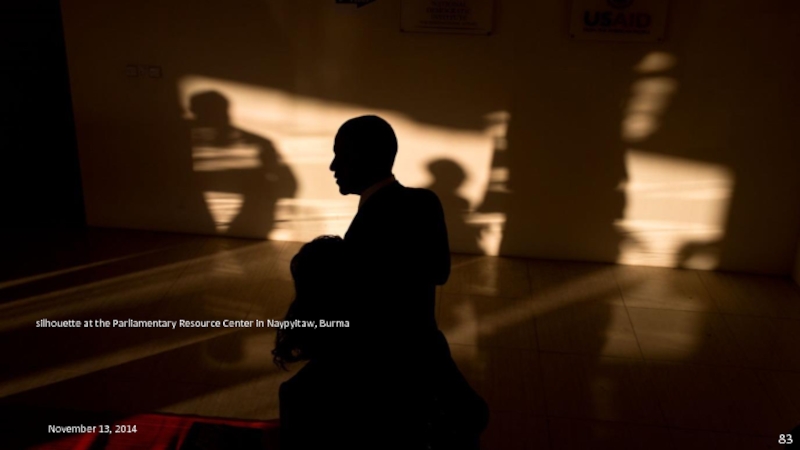 November 13, 2014 silhouette at the Parliamentary Resource Center in Naypyitaw, Burma