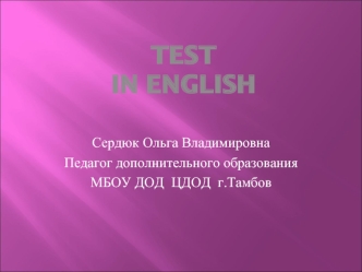 TESTin English