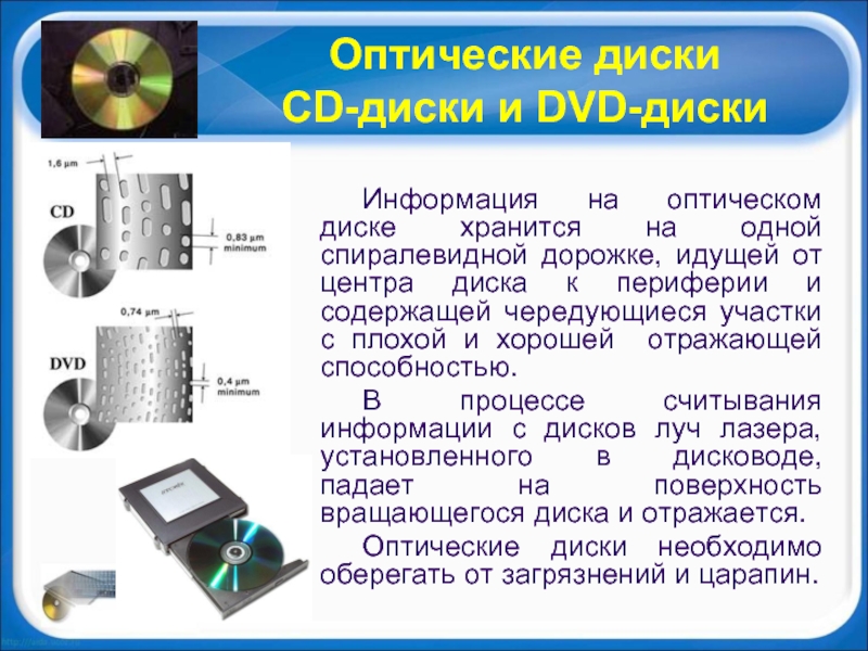 Материалы записи информации. Оптические носители информации. Носитель информации на лазерных дисках. Информация об оптических дисках. Информация на оптическом диске хранится.