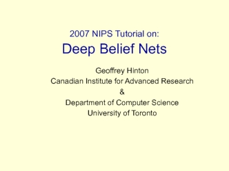 Deep belief nets
