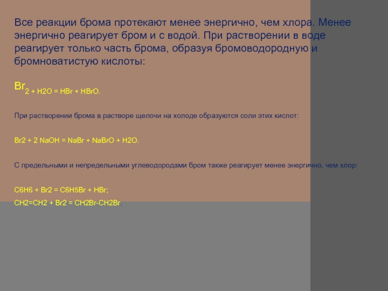 План характеристики элемента бром