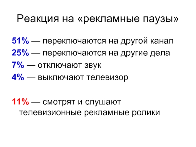 Переключай другой канал. Реакция на рекламу. Реакция аудитории на рекламу. Преавтоматическая пауза.