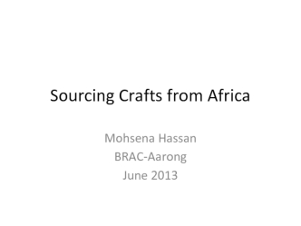 Sourcing Crafts from Africa