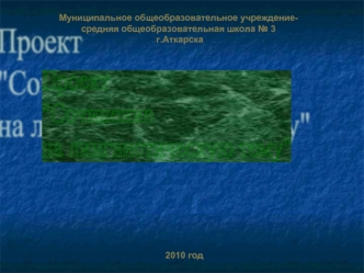 Муниципальное общеобразовательное учреждение- средняя общеобразовательная школа 3 г.Аткарска г.Аткарска 2010 год.