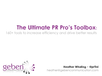 The Ultimate PR Pro's Toolbox