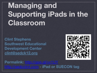 Managing and Supporting iPads in the Classroom