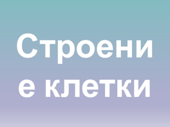 Строение клетки