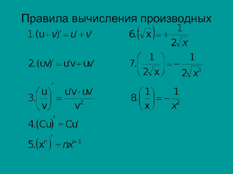 Вычисление производной самостоятельная