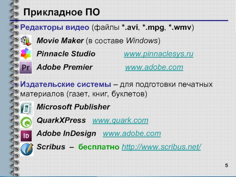 Программа вид. Прикладные программы Windows. Редакторы видеофильмов Издательские системы это. Прикладное по редакторы видео. Типы файлов прикладных программ.