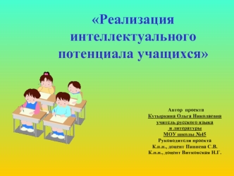 Реализация интеллектуального потенциала учащихся